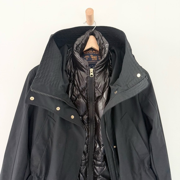 Woolrich black Galena 3-in-1 Parka down waterproof coat with puffer vest - Large - Picture 16 of 16